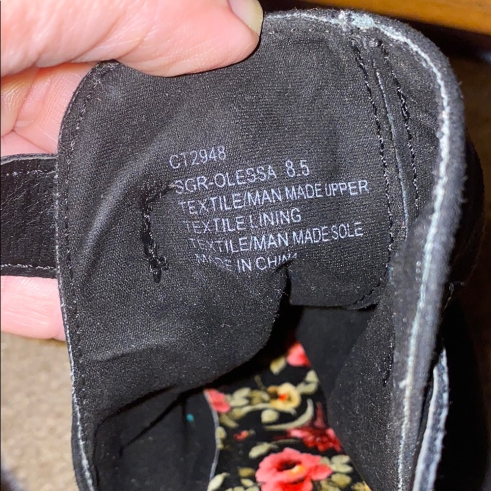 Sugar Black Open Toed Soft Booties Size 8.5 - image 5